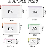 Umriox Plastic Wallets Folders 12Pcs 6 Sizes Zip Lock Bags PVC File Organizer view 2