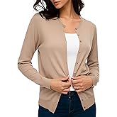 Urban CoCo Women's Long Sleeve Crew Neck Button Down Knit Cardigan Sweater
