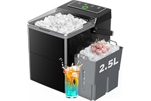 Silonn Boost Ice Maker with Innovative 2.5L Ice Basket & 1.8L Water Tank, 9 Bullet Ice Cubes in 6 Mins, Countertop Ice Maker with LED Touch Control, Self-Cleaning Ice Machine, 2 Ice Sizes