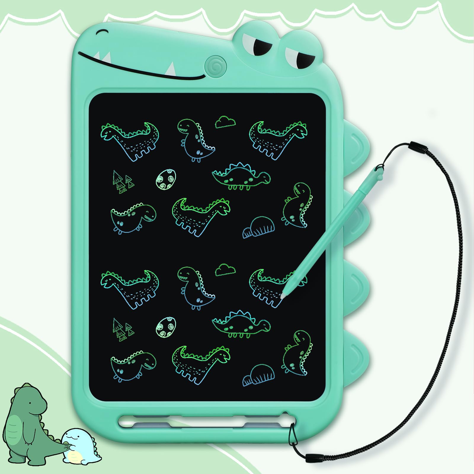 2024 Toddler Toys for 2 3 4 5 6 7 8 Year Old Boys Girls Gifts, 10 Inch LCD Kids Writing Tablet Toys Doodle Board, Dinosaur Toys Drawing Pad for Kids 3 4 5 Year Old Boy Girl Birthday Gifts (Green)