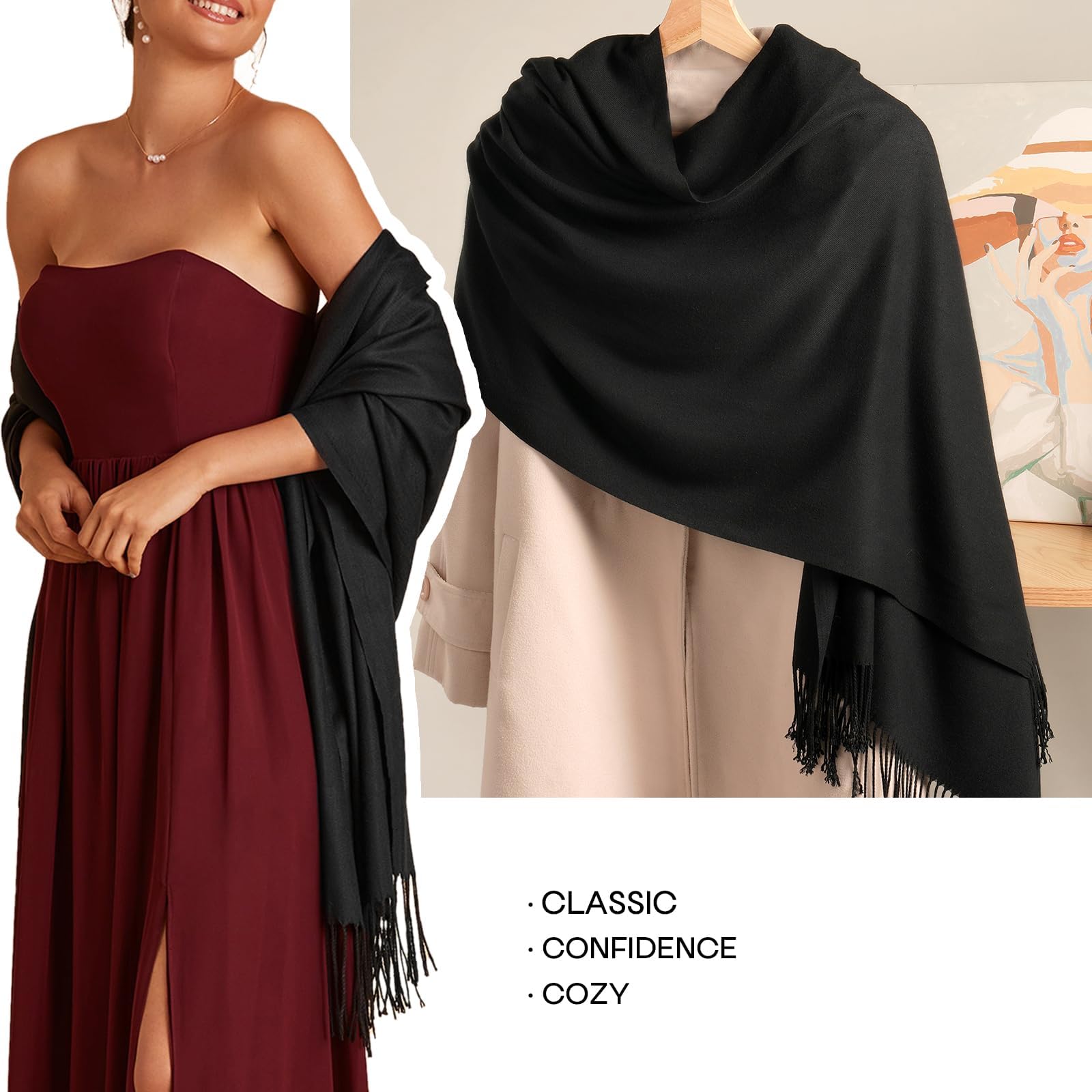 FURTALK Pashmina Shawls and Wraps for Evening Dress Women's Scarf Wedding Bride Bridesmaid Gifts Winter Scarves