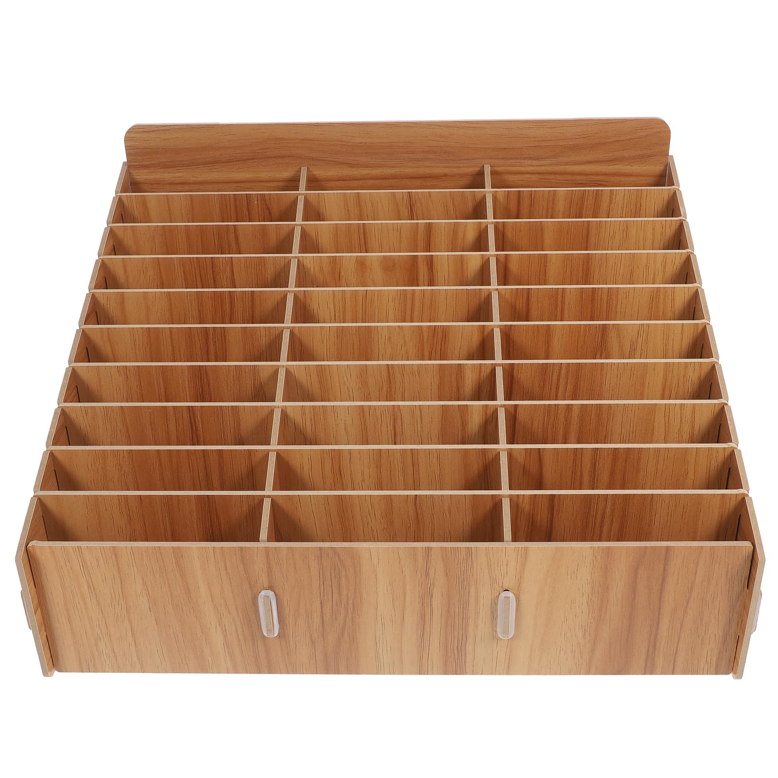 Operitacx Wooden Mobile Phone Storage Box 30-Slot Organizer for Classroom and Meeting Room Desktop Cell Phone Holder Office Storage Box