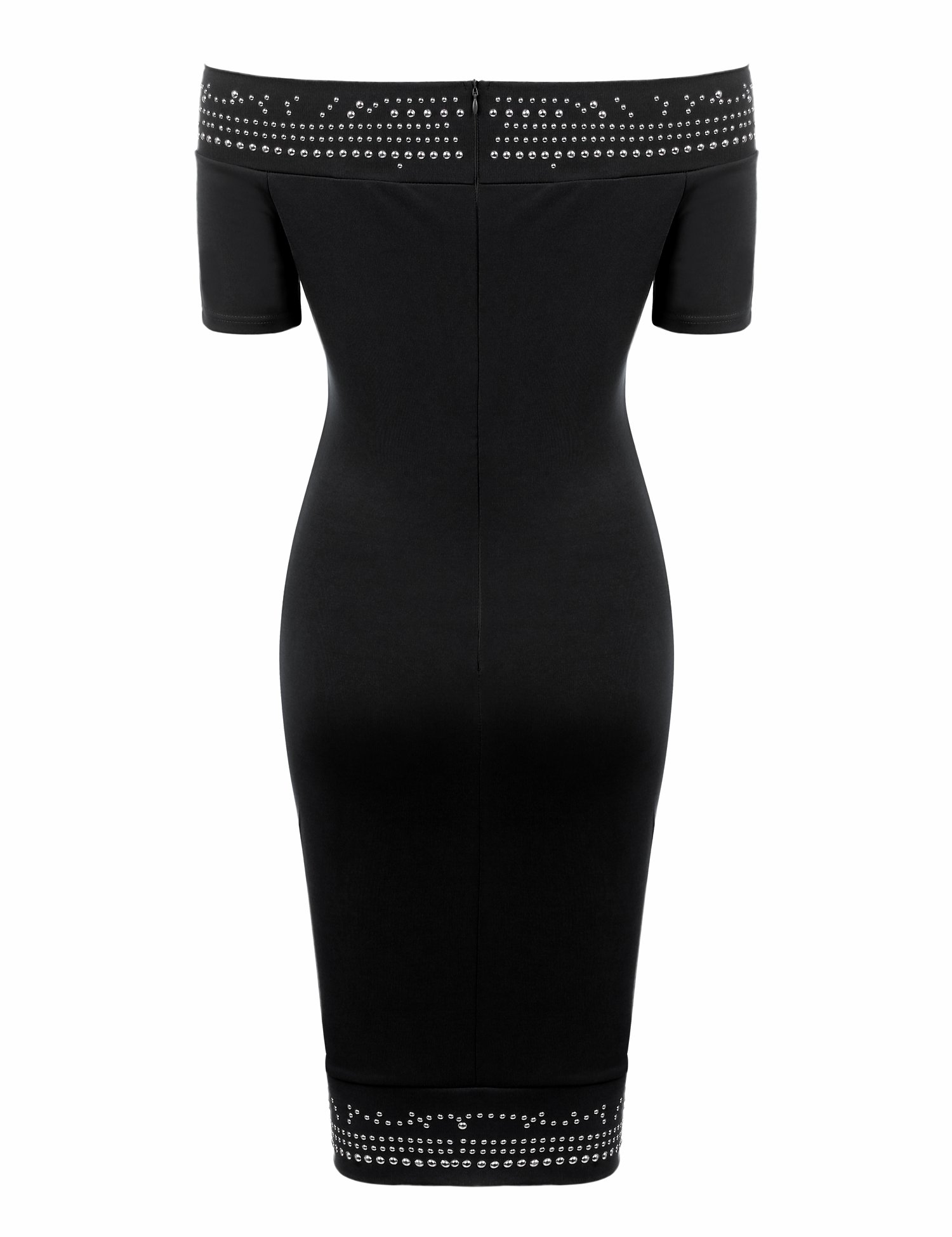 Zeagoo Women Sexy Short Sleeve Off Shoulder Little Black Party Pencil Dress