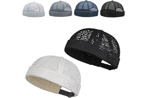 2 Pack Men's Breathable Brimless Hat Summer Style Mesh Tang, Lightweight Adjustable Cap Beanie