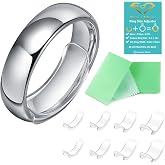 Ring Sizers for Loose Wide Rings - Invisible Clip-on Ring Size Adjusters | Fit Wide Rings Only, for Flat Band Width from 4mm to 10mm, Patented Clear Clip-on Ring Sizers in 4 Sizes