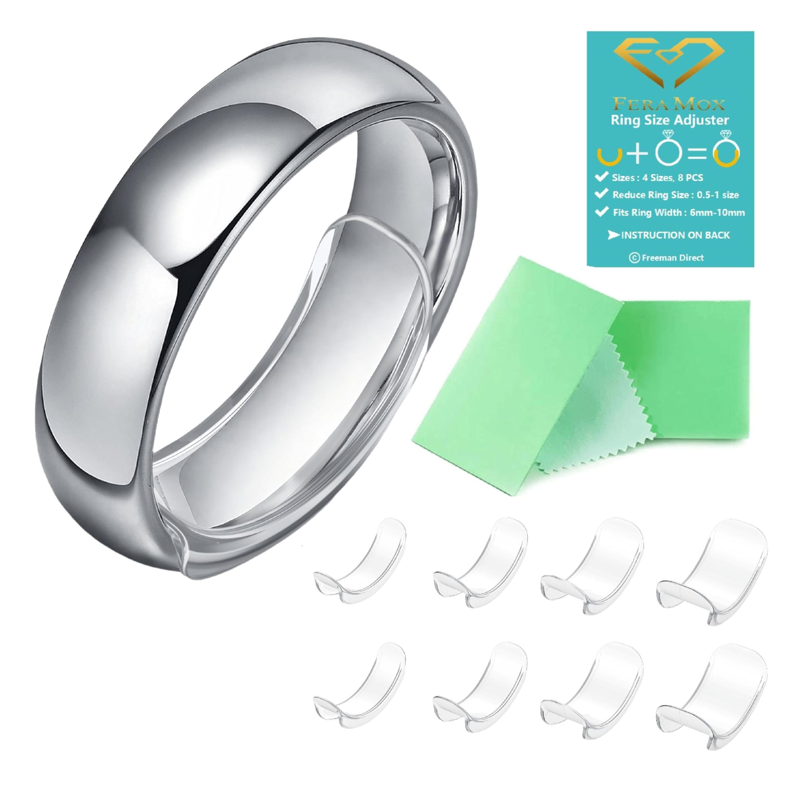 Photo 1 of Invisible Ring Size Adjuster for Loose Rings Ring Adjuster Fit Wide Rings with Jewelry Polishing Cloth