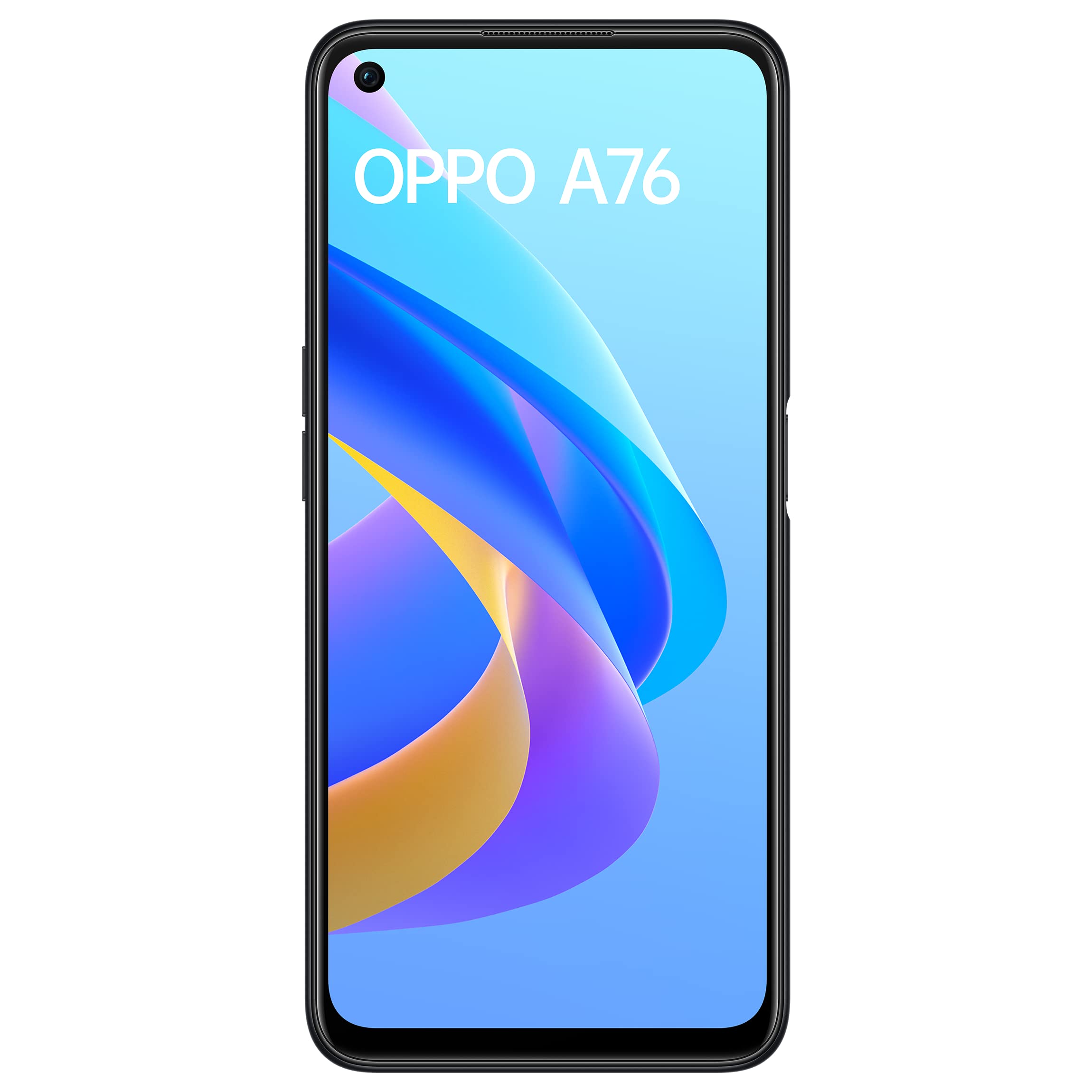 OPPO A76 Dual-SIM 128GB ROM + 6GB RAM (solo GSM | Sin CDMA) Smartphone 4G/LTE desbloqueado de fábrica (negro brillante) - Versión internacional
