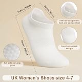 Zuimei 5 Pairs Pilates Yoga Grip Socks Non Slip Anti Slip Grips White UK 4.5-7.5 view 4