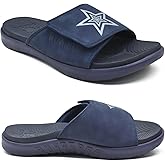 KuaiLu Mens Slides Soft Cushion Sport Sandals with Plantar Fasciitis Arch Support Adjustable Open Toe Summer Slippers Slip on Indoor Outdoor Size 7-15