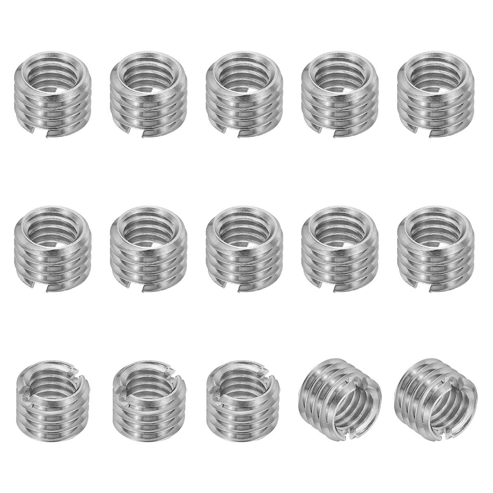 PATIKIL 316 Stainless Steel Thread Adapters Sleeve Reducing Nut, 15 Pcs M8 x 1.25 Male to M6 x 1 Female Repairing Insert Nut Screw Reducer Conversion Fastener 6mm