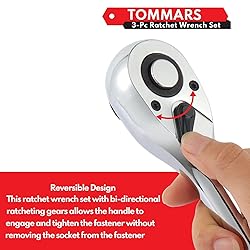 TOMMARS Ratchet Set 1/4" 3/8" 1/2" Drive Ratchet