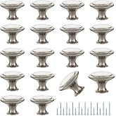 Brushed Nickel Cabinet Drawer Hardware,30mm Kitchen Cabinet Knobs,18 Pack | Drawer Pulls, Stainless Steel, Round Shape, Smooth Touch, with Installation Screws, for Dressers Kitchens Cupboard