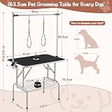 Yaheetech 91cm Pet Grooming Table Adjustable Height with Storage Basket Black view 4