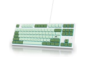 Ussixchare 75 Percent Mechanical Gaming Keyboard 87 Keys Matcha Keyboard 75% Wired Keyboard Compact TKL Layout with RGB Backl