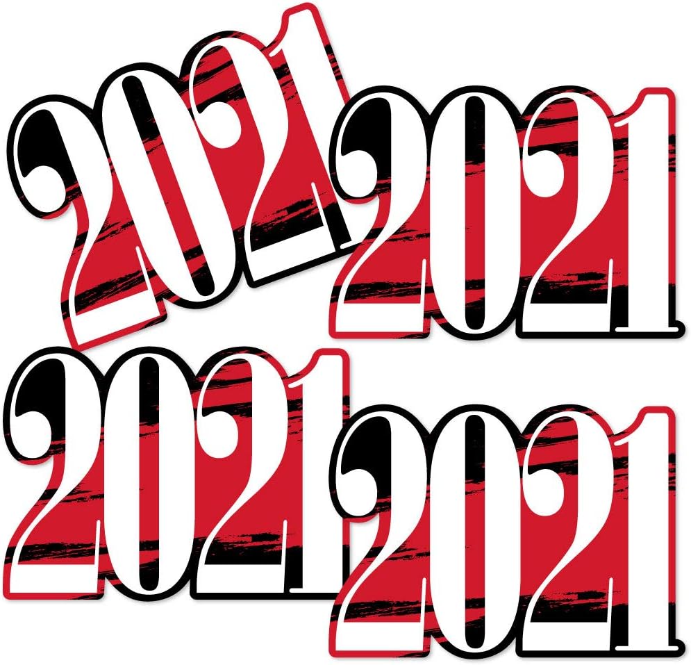 Amazon Com Big Dot Of Happiness Red Grad 21 Best Is Yet To Come 21 Decorations Diy Red Graduation Party Essentials Set Of Toys Games