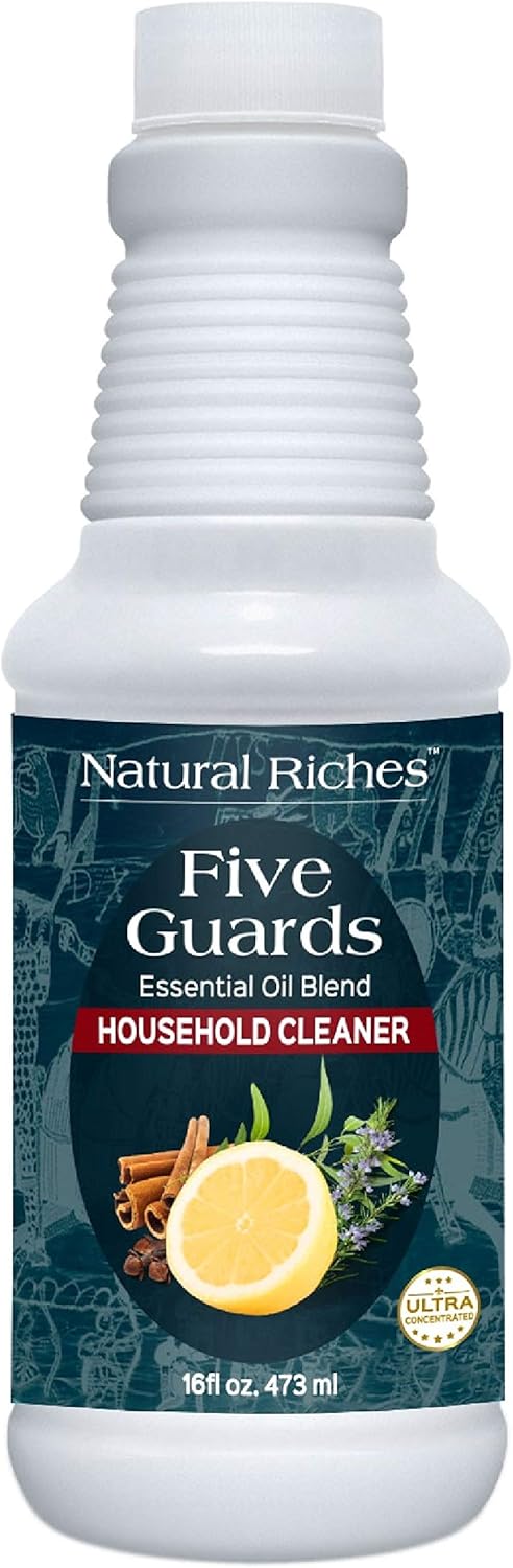 Household Cleaner Concentrate Five Guards 16 fl. oz. by Natural riches from The Tales of French Thieves Essential Oil Blend Household Cleaner: Health & Personal Care