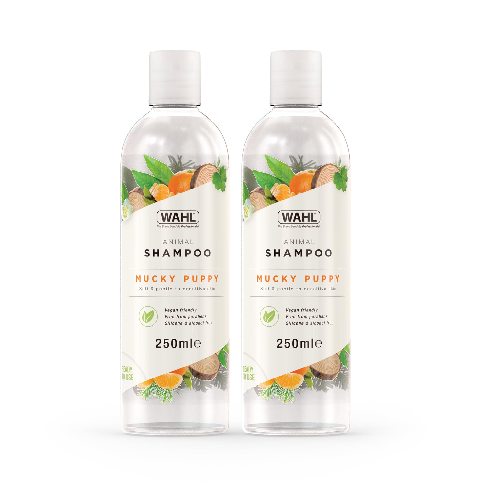 Wahl Mucky Puppy Animal Shampoo, 250ml Twin Pack – Gentle Cleanser for Sensitive Skin with Aloe Vera, Vegan, Paraben-Free, Ready to Use, Part No. ZX608-801 — image 1