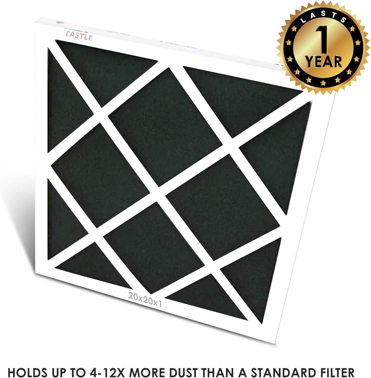 No Toil Castle, One-Year HVAC Furnace Filter, 20” x 20” x 1” - Black - 20201: Home & Kitchen
