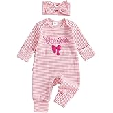 Emmababy Baby Girl Jumpsuit Fall Romper Newborn Hospital Outfit Ribbed Knit Bodysuit Infant Spring Clothes Coming Home Outfit