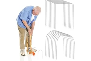 Droutti 18 Pcs Croquet Wickets Set - 11.5 x 6.1 Inch Square & Arched Wickets - Replacement for Croquet Metal Hoops - Galvanized Rustproof - Lawn Backyard Outdoor Game