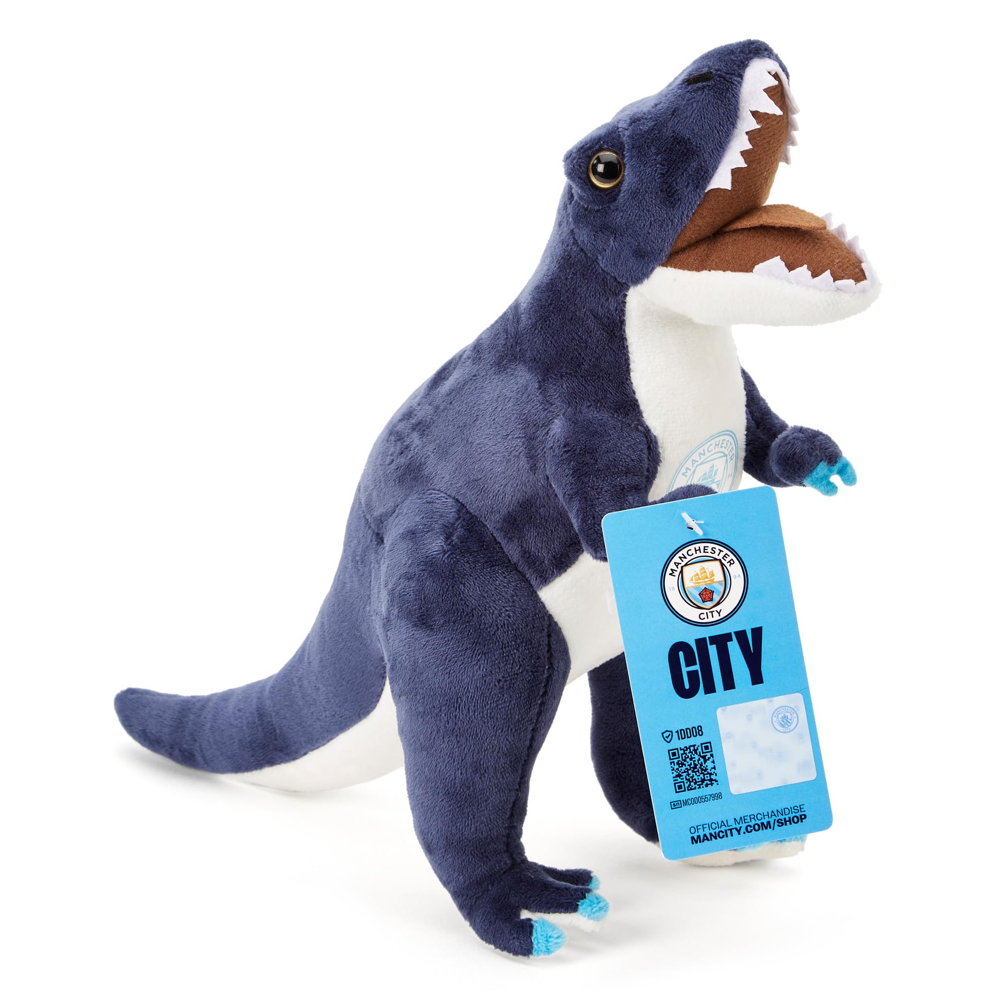 Man City FC Tyrannosaurus Rex (T-Rex) | 30 cm Officially Licensed Dinosaur Plush, for Adults & Kids | Manchester The Citizens