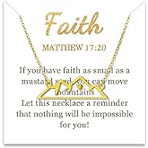 Mustard Seed Necklace, Valentines-Day Christian Gifts for Her Women, Inspirational Jesus Religious Faith of a Mustard Seed Mountain Necklace Birthday Jewelry Gifts for Friends Mom Grandma Sister Daughter