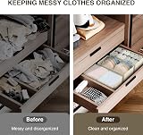 Homsorout 8 Pack Drawer Organisers Beige Foldable Fabric Storage Boxes view 5