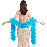 6Ft (2 Yards) Chandelle Turkey Feather Boa 60g/100g Soft Fluffy Multiple Colors for Halloween &amp; Mardi Gras &amp; Accessory