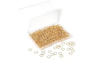 CHUYAU 1000 Pcs 8mm Open Jump Rings Gold Plated Jump Rings for Jewelry Making Single Ring Bulk for DIY Craft Earring Necklace Bracelet Pendant Choker Jewelry Making Findings and Key Ring Chain (Gold, 8mm)