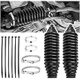 Silicone Inner Tie Rod Boot,Cuttable Rack and Pinion Boot Kit with 4 Tie Rod Boots Clamp and 6 Cable Ties,Anti-Dust & Dirt St