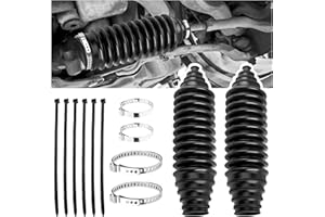 Silicone Inner Tie Rod Boot,Cuttable Rack and Pinion Boot Kit with 4 Tie Rod Boots Clamp and 6 Cable Ties,Anti-Dust & Dirt St