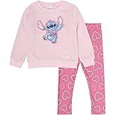 Disney Stitch Girls’ Fuzzy Fleece Sweatshirt and Legging Set, 2-Piece Outfit