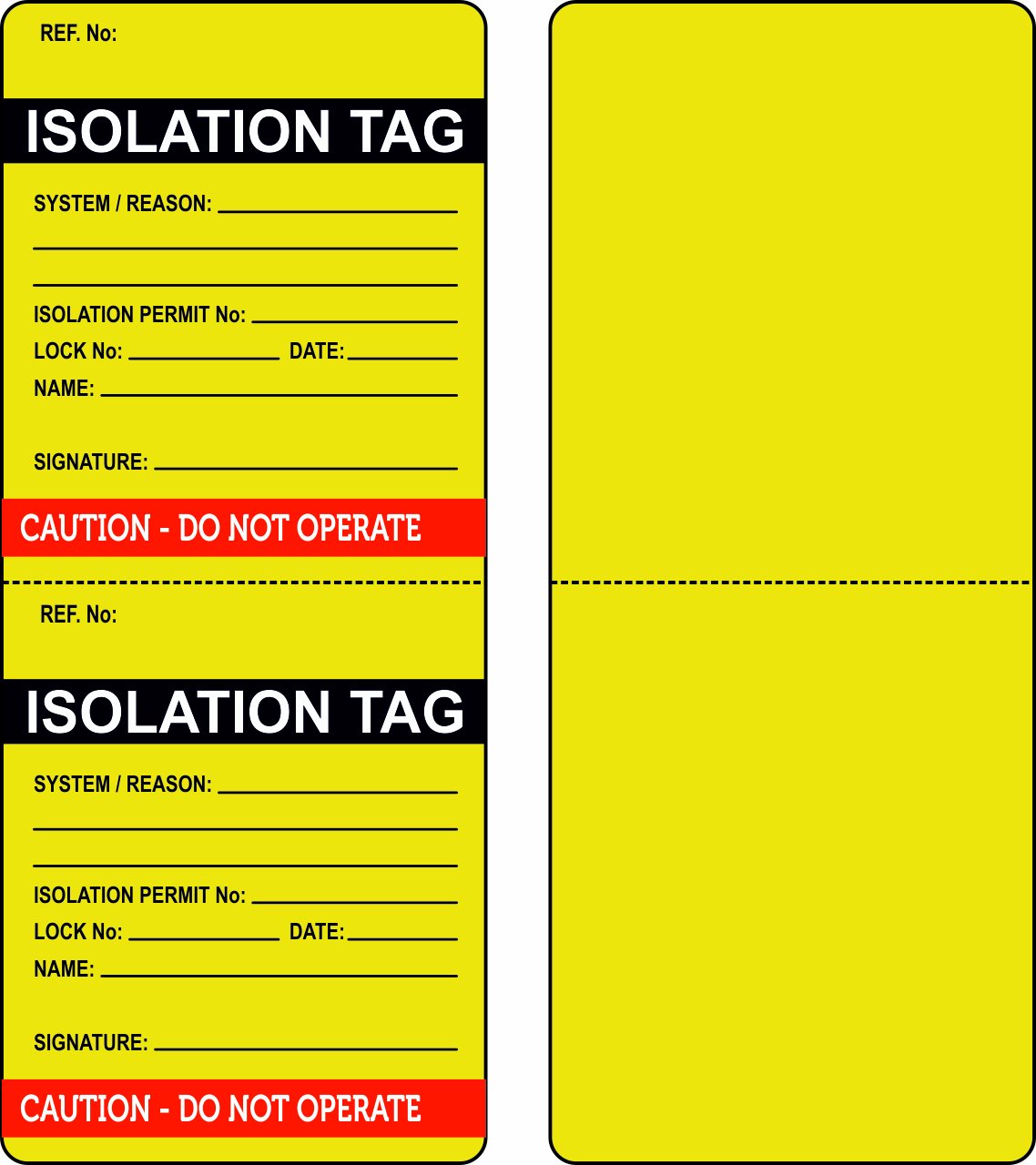 Isolation Tag (Single)