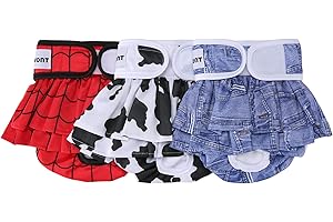 Avont 3 Pack Washable Dog Diapers Female, Reusable Dog Period Diapers Cover, Female Dog Diapers for Heat Cycle, Incontinence,