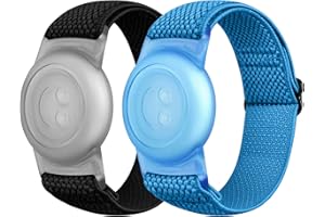 2 Pack Elastic AirTag Bracelets Compatible with Air Tag Finder, Soft Breathable Nylon Anti Lost Bands for Kids, Elders