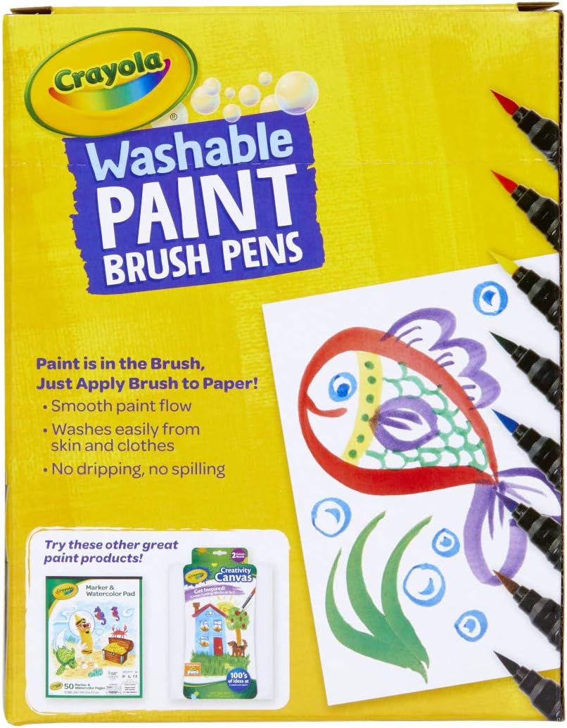 Crayola Paint Brush Pens, Washable Paints, 8 Colors, 40 Count: Toys & Games