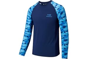 BASSDASH Youth UPF50+ Camo Long Sleeve Fishing Shirt UV Protection Quick Dry Tee