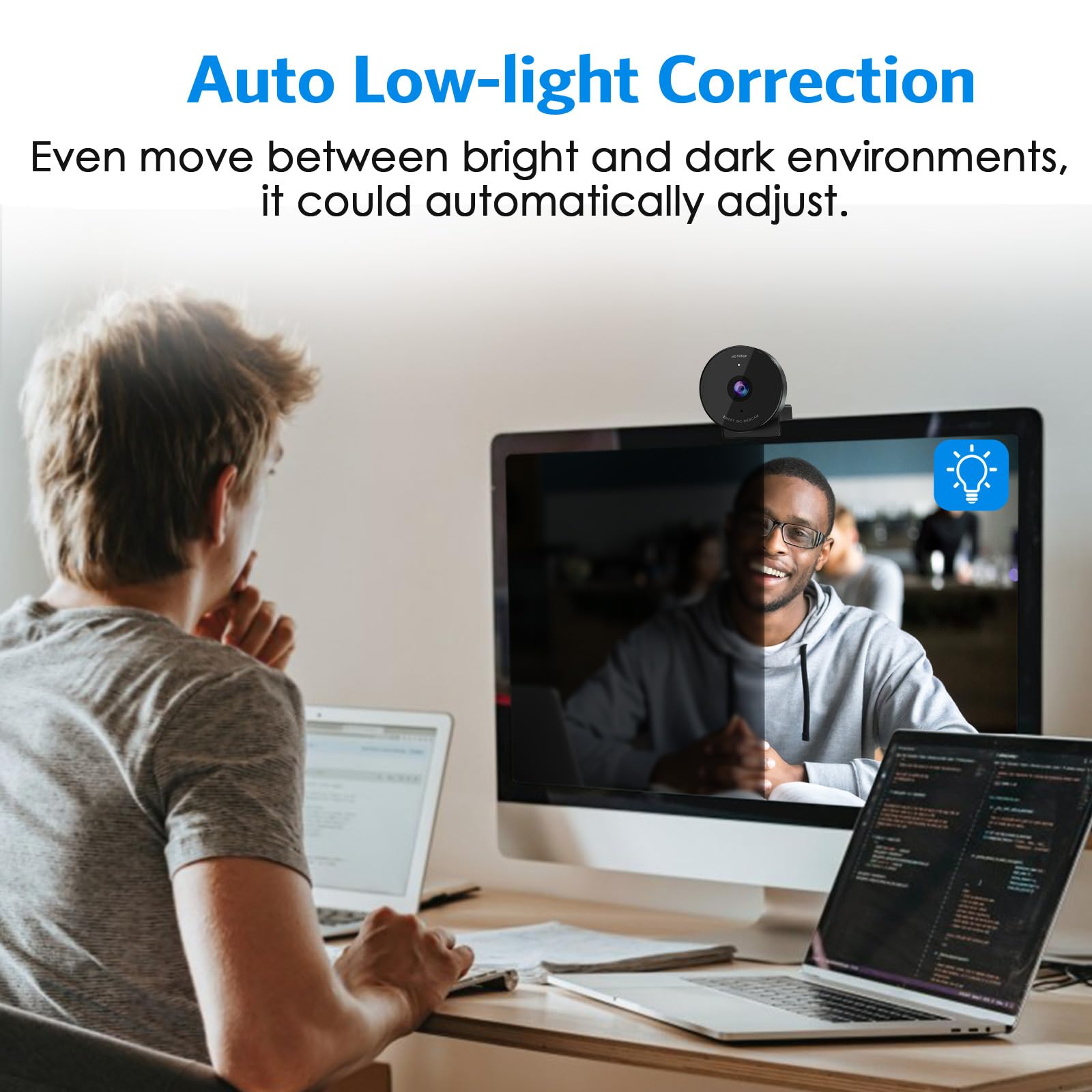 EMEET 1080P Webcam - USB Webcam with Microphone & Physical Privacy Cover, Noise-Canceling Mic, Auto Light Correction, Fixed Focus, C950 Ultra Web Cam w/ 70°View for Meeting/Online Classes/Zoom/YouTube