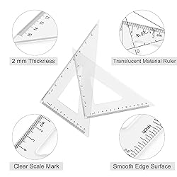 Coopay 12 Inch Math Geometry Tool Plastic Ruler Set