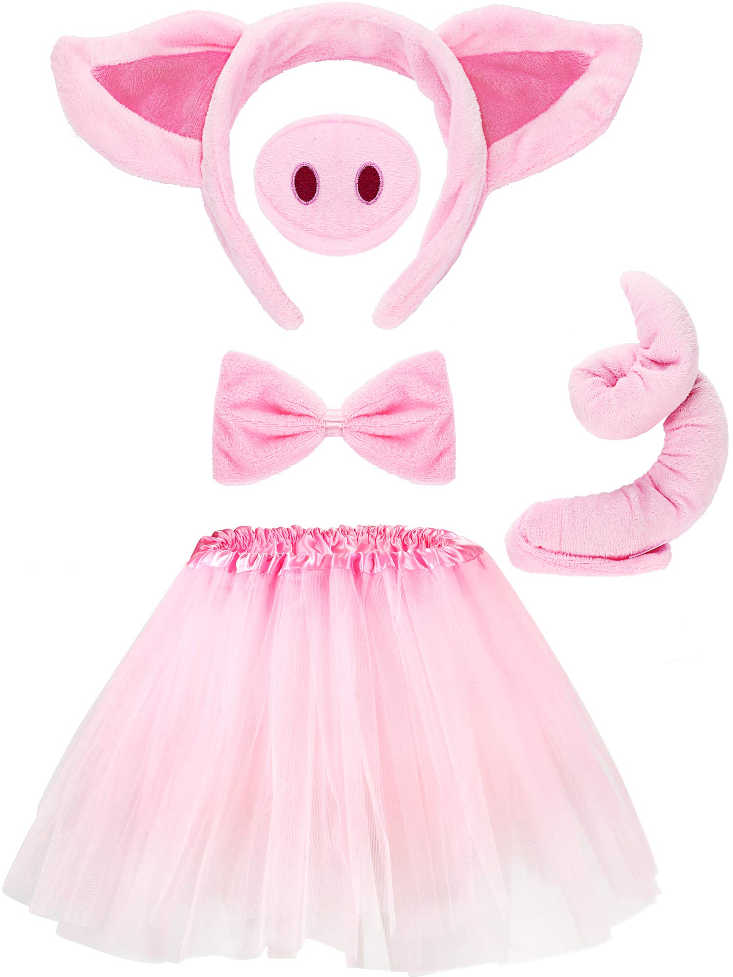 WILLBOND Pig Costume Set Pig Tutu Skirt Animal Fancy Costume Kit Accessories for Kids Halloween Dress up Cosplay Party(M)