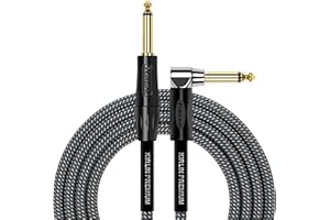 KIRLIN Cable IWB-202BFGL-10/CA 10-Feet Premium Plus Instrument Cable, Carbon Gray Woven Jacket