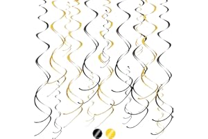TONIFUL 27 Inch Plastic Streamer Foil Swirl Hanging for Ceilings, Windows, Doorways, Fireplaces Wedding, Birthday, Graduation