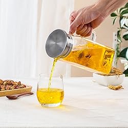 40 oz,1.2Liter Square Glass Pitcher with Lid and