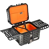 Universal Motorcycle Top Case, 45L Tail Box, Helmet Luggage Storage Trunk | Expandable, Detachable, Waterproof, Easy Install, Quick Release, Anti-Theft Lock, Backrest Cushion, Aluminum, Leather Lining