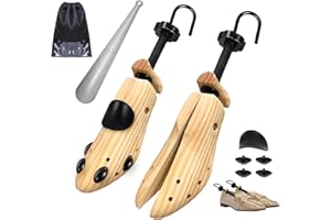 JJDPARTS Wooden Shoe Stretcher, Pair 4-Way Shoe Expander Widener Wooden Shoe Tree Extender for Women and Men