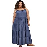 City Chic Women's Plus Size Dress - Island Tier Frill Maxi