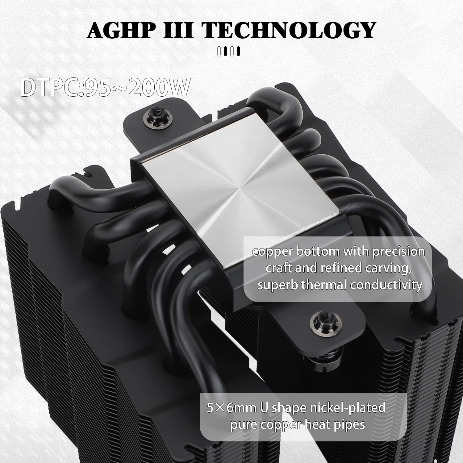 Silver Soul 110 Black Dual Tower CPU Air Cooler, 5x6mm Heat Pipes, TL-B9B PWM Fan, Aluminium Heatsink Cover, AGHP Technology, for AMD AM4/AM5 Intel 1700/1150/1151/1200/2011/2066