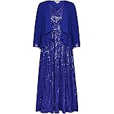 GRACE KARIN 2025 Women's Two Piece Sequin Dress with Jacket Mother of The Bride Dresses Homecoming Wedding Guest Dresses