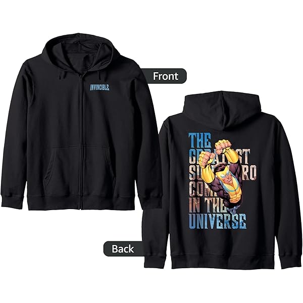 Amazon.com: INVINCIBLE CHARACTER LOGO Zip Hoodie : Clothing, Shoes