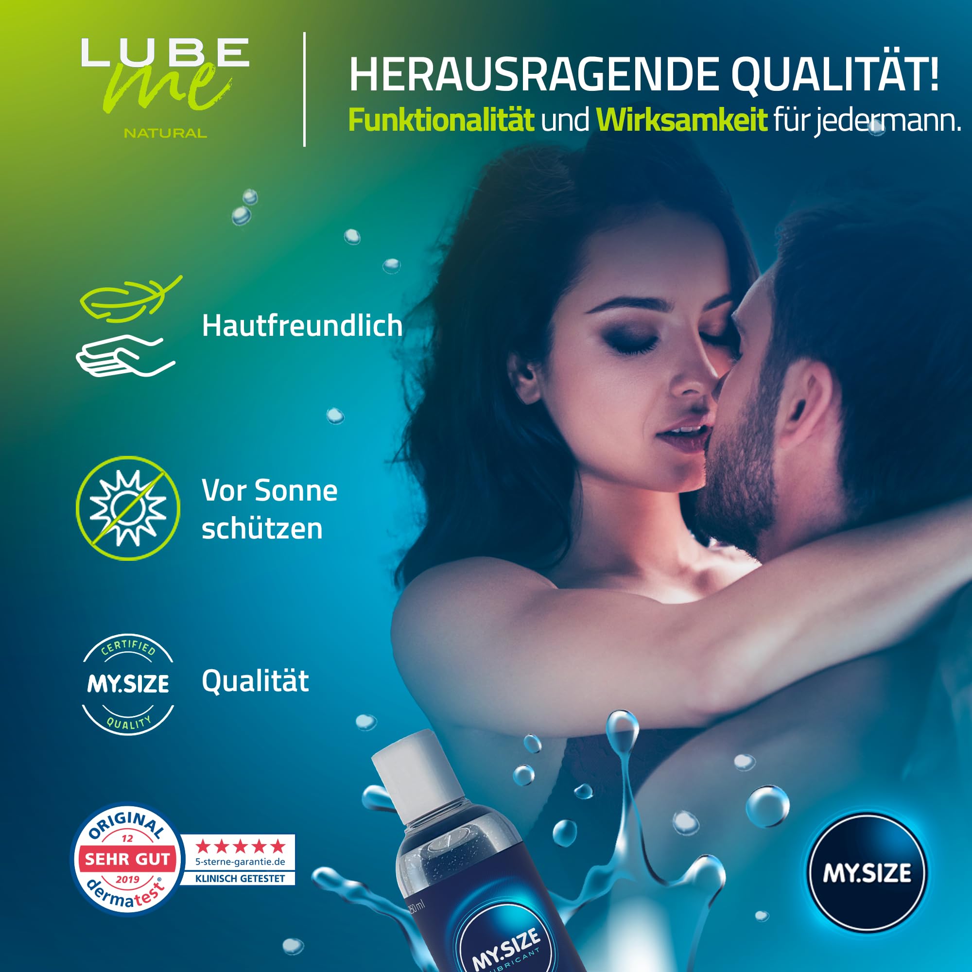 MY.SIZE Lube Me Premium Gleitgel Natural 250 ml | Gleitmittel Natürlich & geruchsneutral | Lubricant Gel Für Toys & Latexkondome geeignet 5